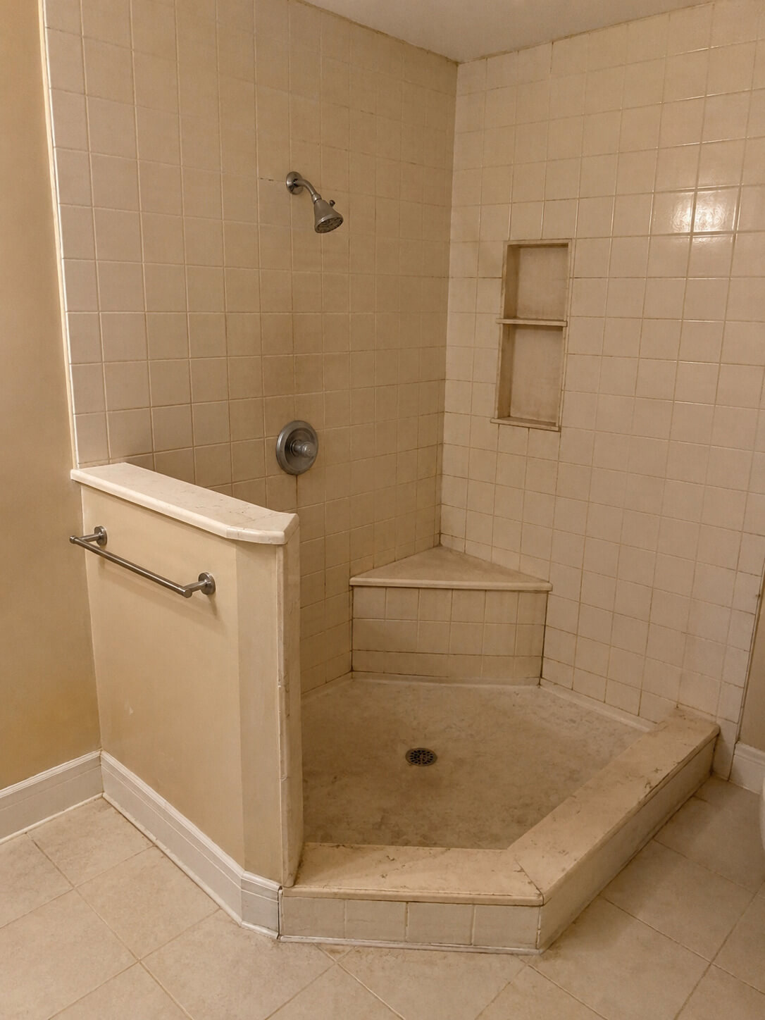 Primary shower before renovation